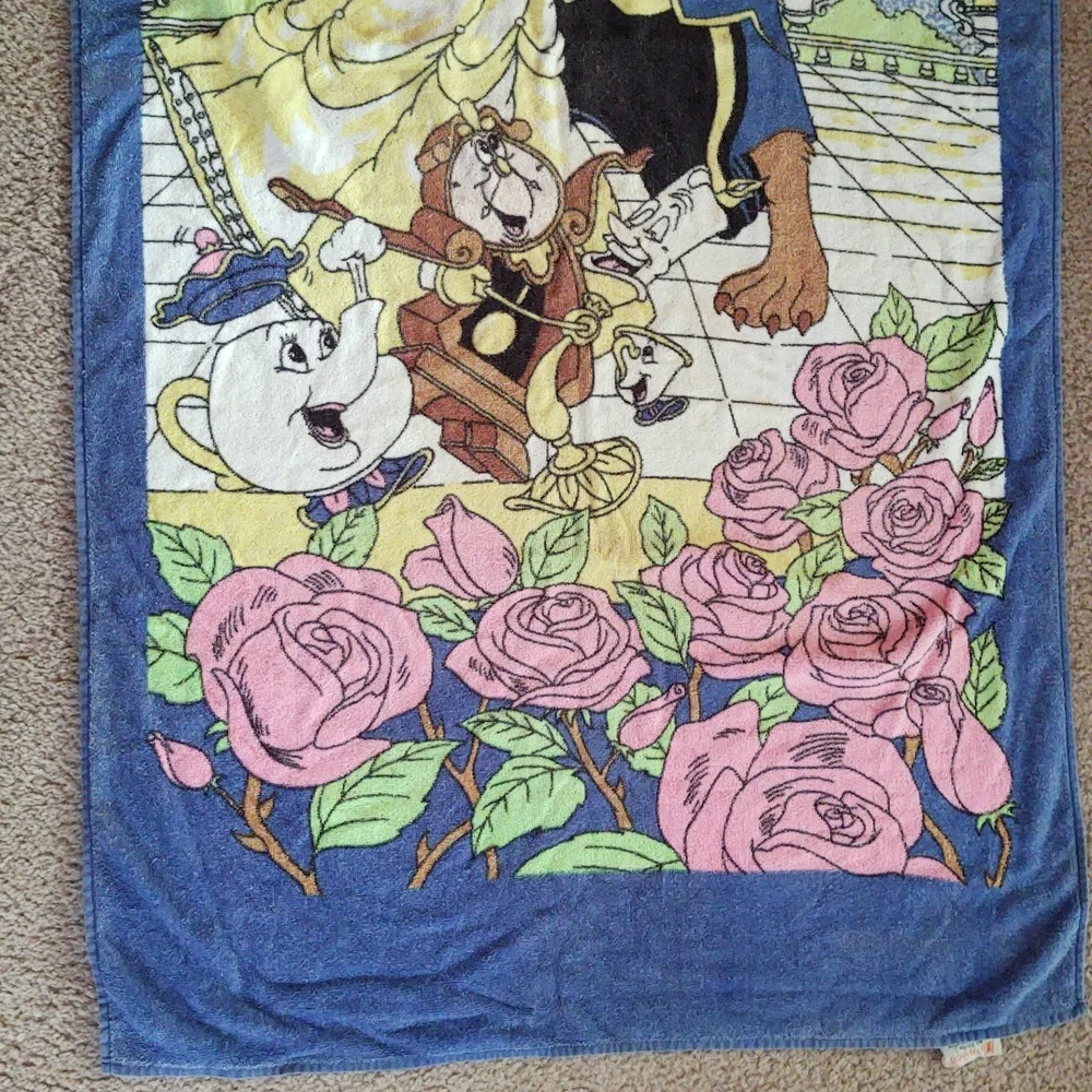 Vintage Disney Beauty And The Beast Towel